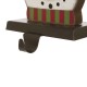 Glitzhome 6.30"H Wooden Metal Snowman Head Stocking Holder