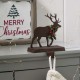 Glitzhome 6.50"H Wooden/Metal Reindeer Stocking Holder