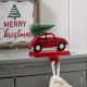 Glitzhome 5.31"H Wooden/Metal Red Car Stocking Holder