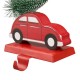 Glitzhome 5.31"H Wooden/Metal Red Car Stocking Holder