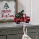 Glitzhome 6.12"H Wooden/Metal Red Truck Stocking Holder