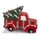 Glitzhome 6.12"H Wooden/Metal Red Truck Stocking Holder