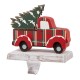 Glitzhome 6.12"H Wooden/Metal Red Truck Stocking Holder