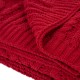 Glitzhome 60"L*50"W Knitted Polyester Red Throw Blanket 865g