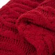 Glitzhome 60"L*50"W Knitted Polyester Red Throw Blanket 865g