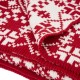 Glitzhome 60"L*50"W Knitted Snowflake Polyester Red/White Throw Blanket 930g