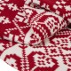 Glitzhome 60"L*50"W Knitted Snowflake Polyester Red/White Throw Blanket 930g