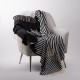 Glitzhome 60"L*50"W Woven Cotton Geometric Jacquard Throw, 600g