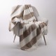 Glitzhome 60"L*50"W Woven Acrylic Gray Striped Jacquard Throw 780g