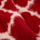 Glitzhome 60"L*50"W Reversible Knitted Nylon Eyelash Yarn Red/White Throw Blanket 1250g