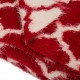 Glitzhome 60"L*50"W Reversible Knitted Nylon Eyelash Yarn Red/White Throw Blanket 1250g