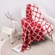 Glitzhome 60"L*50"W Reversible Knitted Nylon Eyelash Yarn Red/White Throw Blanket 1250g