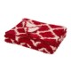 Glitzhome 60"L*50"W Reversible Knitted Nylon Eyelash Yarn Red/White Throw Blanket 1250g