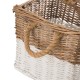 Glitzhome Set of 3pcs Natural/White Square Willow Baskets