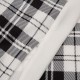 Glitzhome 72"L*48"W Polar Fleece Black & White Plaid Reversible Duvet Cover