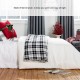 Glitzhome 72"L*48"W Polar Fleece Black & White Plaid Reversible Duvet Cover