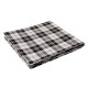 Glitzhome 72"L*48"W Polar Fleece Black & White Plaid Reversible Duvet Cover