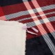 Glitzhome 72"L*48"W Flannel Red/Blue/White Plaid Reversible Duvet Cover