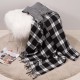 Glitzhome 60"L*50"W Acrylic Reversible Black/White Plaid Woven Throw 530g