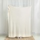 Glitzhome 60"L*50"W Knitted Polyester Beige Feather Yarn Throw Blanket 800g