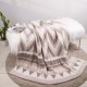 Glitzhome 60"L*50"W Knitted Polyester Geometric Pattern Feather Yarn Throw Blanket 1000g