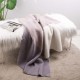 Glitzhome 60"L*50"W Knitted Polyester Feather Yarn Tricolor Throw Blanket 965g