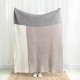 Glitzhome 60"L*50"W Knitted Polyester Feather Yarn Tricolor Throw Blanket 965g