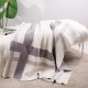 Glitzhome 60"L*50"W Knitted Polyester Geometric Pattern Feather Yarn Throw Blanket 1050g