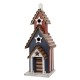 Glitzhome 24.41"H Oversized Wooden/Rustic Metal Patriotic Birdhouse