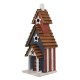 Glitzhome 24.41"H Oversized Wooden/Rustic Metal Patriotic Birdhouse