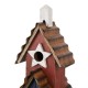 Glitzhome 24.41"H Oversized Wooden/Rustic Metal Patriotic Birdhouse