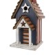 Glitzhome 24.41"H Oversized Wooden/Rustic Metal Patriotic Birdhouse