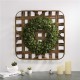 Glitzhome 24"L Bamboo Basket with 18"D Boxwood Wreath