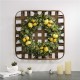 Glitzhome 22"D Greenery Lemon Wreath with 24"L Bamboo Basket