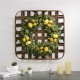 Glitzhome 22"D Greenery Lemon Wreath with 24"L Bamboo Basket