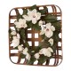 Glitzhome 24"D Magnolia Wreath with 24"L Bamboo Basket