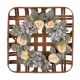 Glitzhome 22"D Hydrangea Rose Wreath with 24"L Bamboo Basket