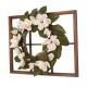 Glitzhome 28"H Wooden Window Frame with 24"D Magnolia Wreath
