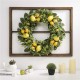 Glitzhome 28"H Wooden Window Frame with 22"D Greenery Lemon Wreath