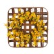 Glitzhome 24"D Artificial Winter Jasmine Wreath with 24"L Bamboo Basket
