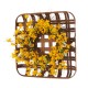 Glitzhome 24"D Artificial Winter Jasmine Wreath with 24"L Bamboo Basket