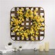 Glitzhome 24"D Artificial Winter Jasmine Wreath with 24"L Bamboo Basket