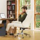 Glitzhome Mid-Century Modern Cream Bonded Leather Gaslift Adjustable Swivel Office Chair