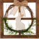 Glitzhome 18"H Wooden Frame Easter Wall Decor with Wreath