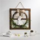 Glitzhome 18"H Wooden Frame Easter Wall Decor with Wreath