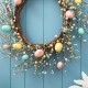 Glitzhome 22"D Easter Eggs Wreath with Flower Buds