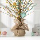 Glitzhome 18"H Easter Table Tree with Multicolor Easter Eggs