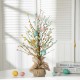 Glitzhome 18"H Easter Table Tree with Multicolor Easter Eggs