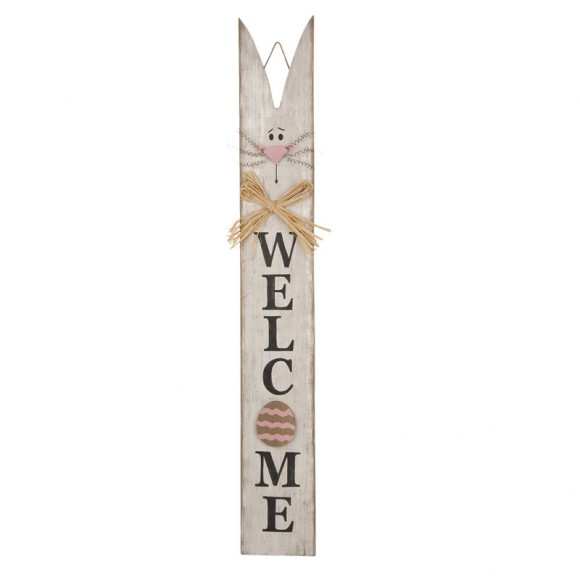 Glitzhome 42"H Wooden Easter Welcome Porch Sign with Bunny Ears