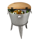 Glitzhome 26.29"H Galvanized Beverage Tub with Metal Stand or Accent Table with Firwood Lid